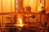 molten iron flowing from the cupola