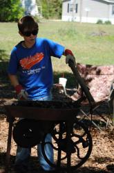 Hunter Averett at the forge