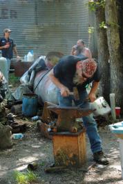 Chris Marks forges a knife