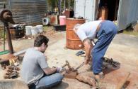 breaking of iron for the iron melt