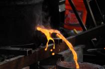 Iron flows freely from the cupola