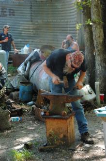 Chris Marks forges a knife