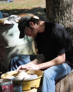 Throwing pottery