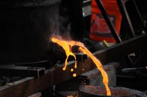 Iron flows freely from the cupola