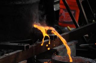 Iron flows freely from the cupola