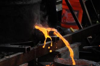 Iron flows freely from the cupola