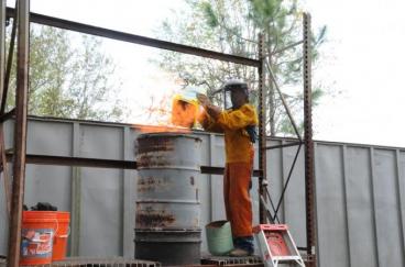 John Perilloux feeds the cupola