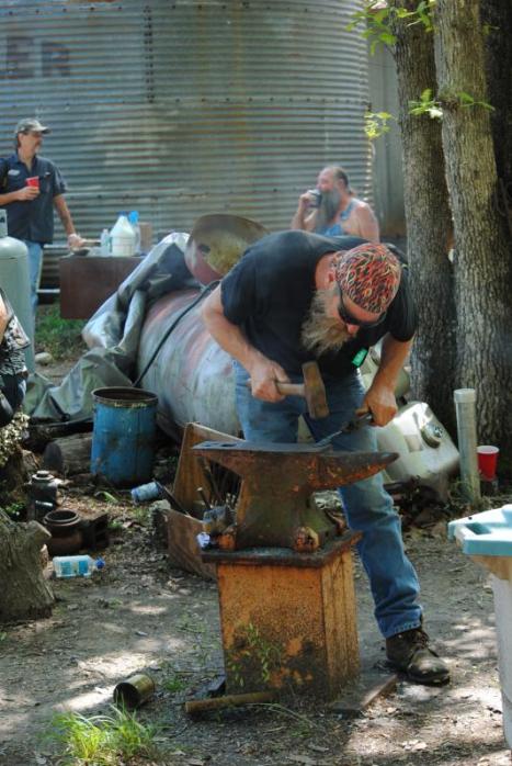 Chris Marks forges a knife